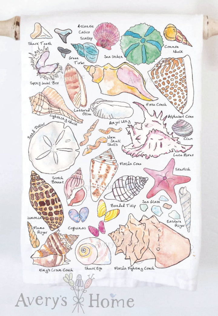Sea Shell Collector Ocean Beach Tea Towel