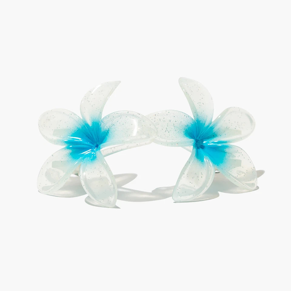 Hair Clips in Blue/Coral