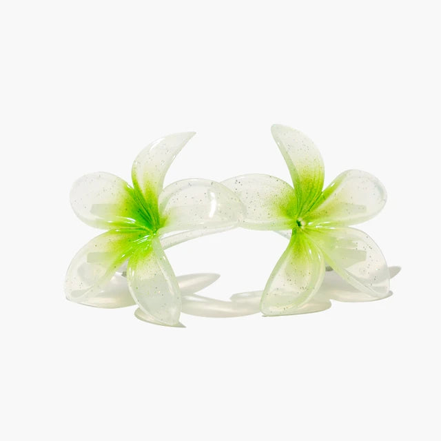 Hair Clips in Green/Fuschia