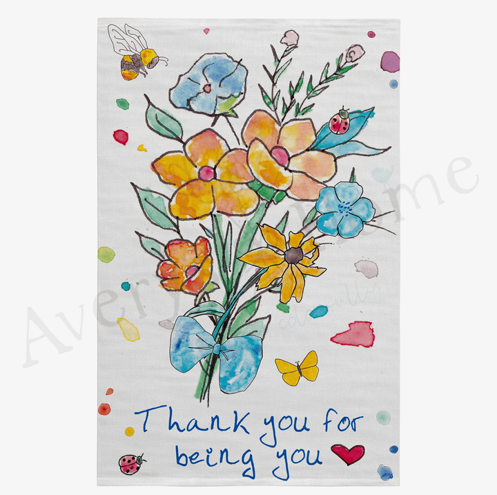 Thank You for Being You Bouquet Friendship Tea Towel