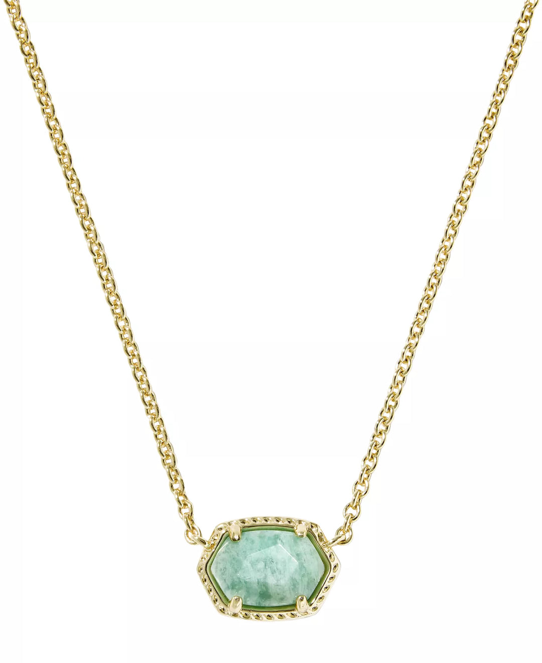 Daphne Frame Pendant in Gold Teal Amazonite
