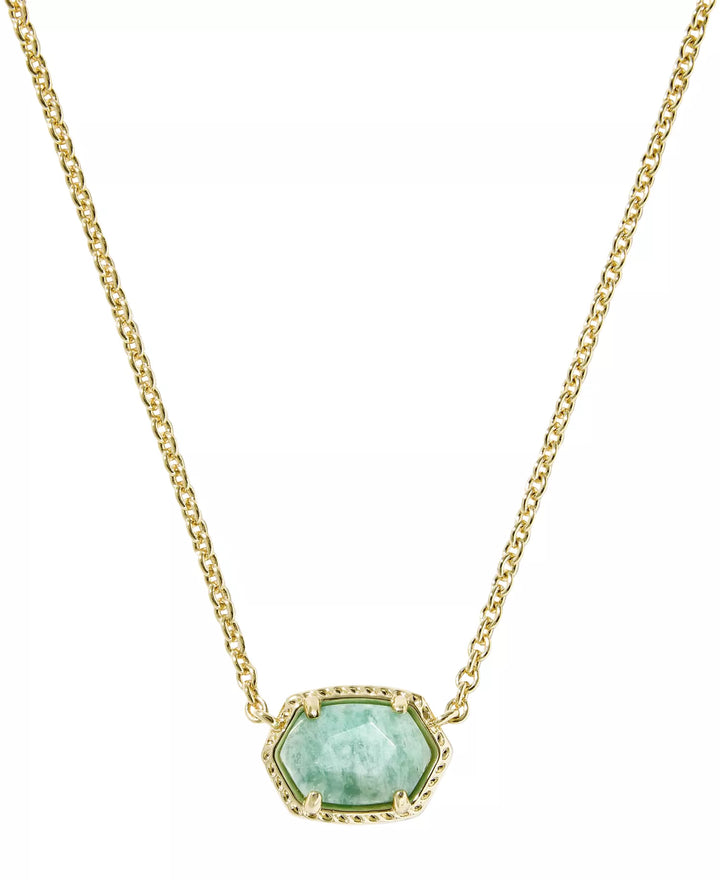 Daphne Frame Pendant in Gold Teal Amazonite