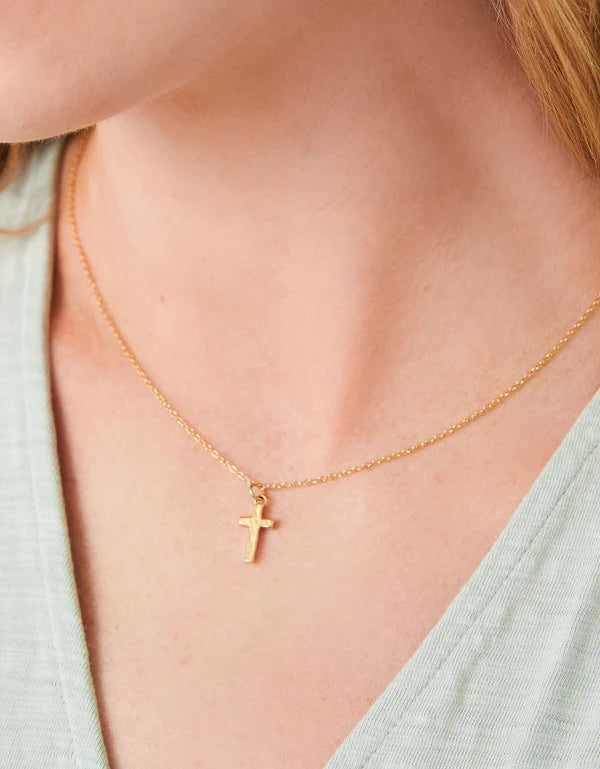 Splash Cross Necklace 17'' in Gold