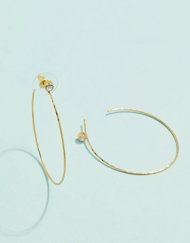 Ultrathin Hoop Earrings Crystal 45mm