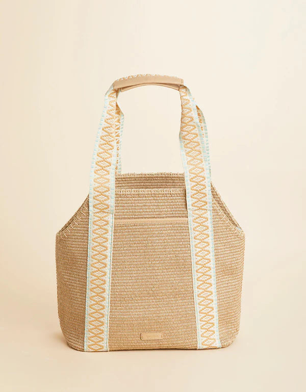 Straw Charlie Large Tote Blue Haze