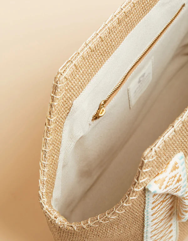 Straw Charlie Large Tote Blue Haze