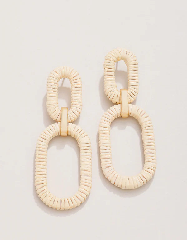 Straw Link Earrings Red