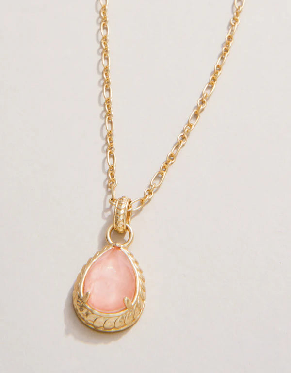 Karina Teardrop Necklace 18" Peach