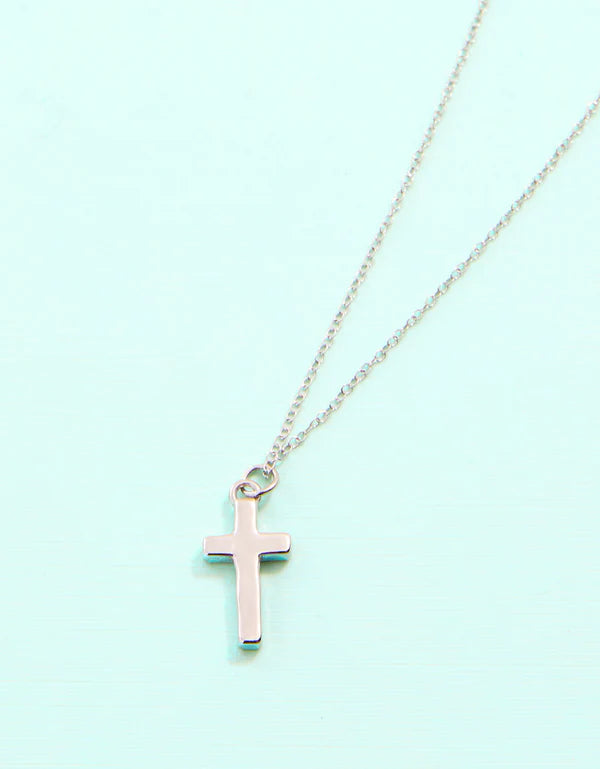 Splash Cross Necklace 17'' in Silver