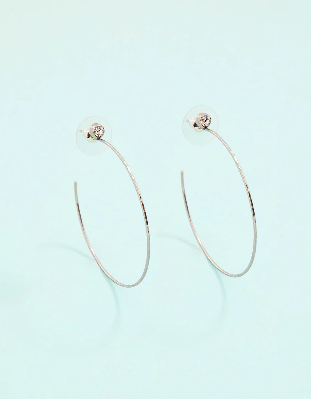 Ultrathin Hoop Earrings Crystal 45mm