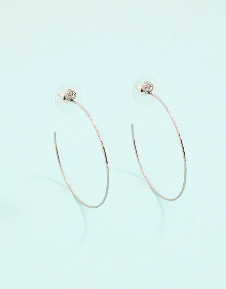Ultrathin Hoop Earrings Crystal 45mm