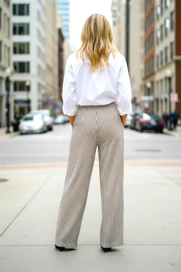 Cora Striped Pants with Drawstring