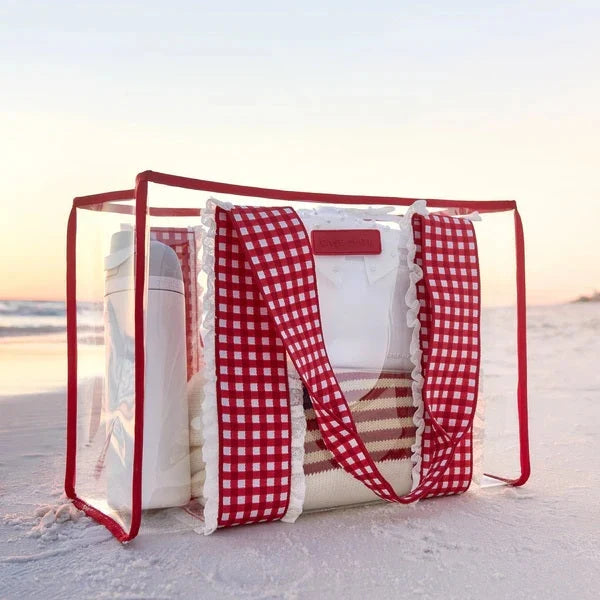 Jelly Tote with Phone Pouch in Cherry Eyelet Gingham