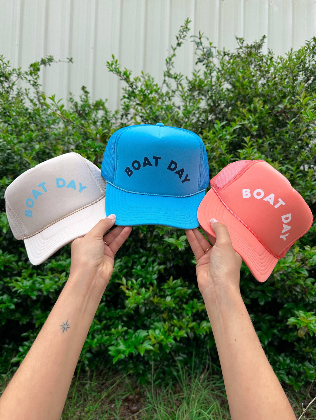 Boat Day Coral Trucker Hat