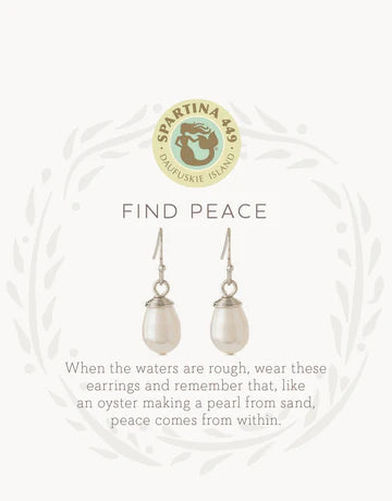 Sea La Vie Drop Earrings Find Peace/Pearl