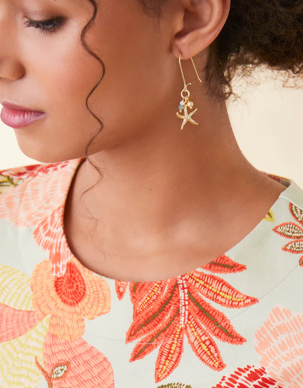 Starfish Sparkle Drop Earrings