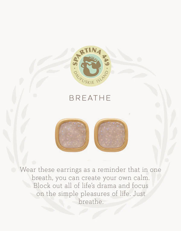 Sea La Vie Druzy Stud Earrings Breathe/Cream Druzy