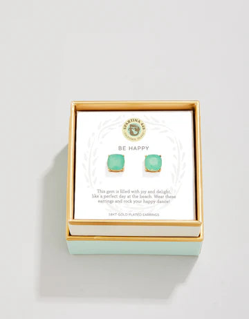 Sea La Vie Sea Glass Stud Earrings Happy/Sea Green