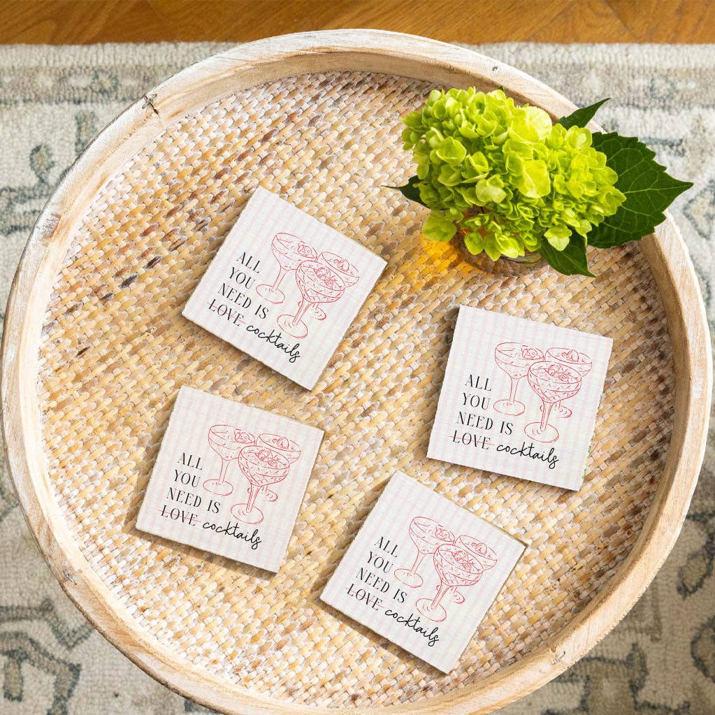 All You Need Is Cocktails Coaster Set | Bar Decor