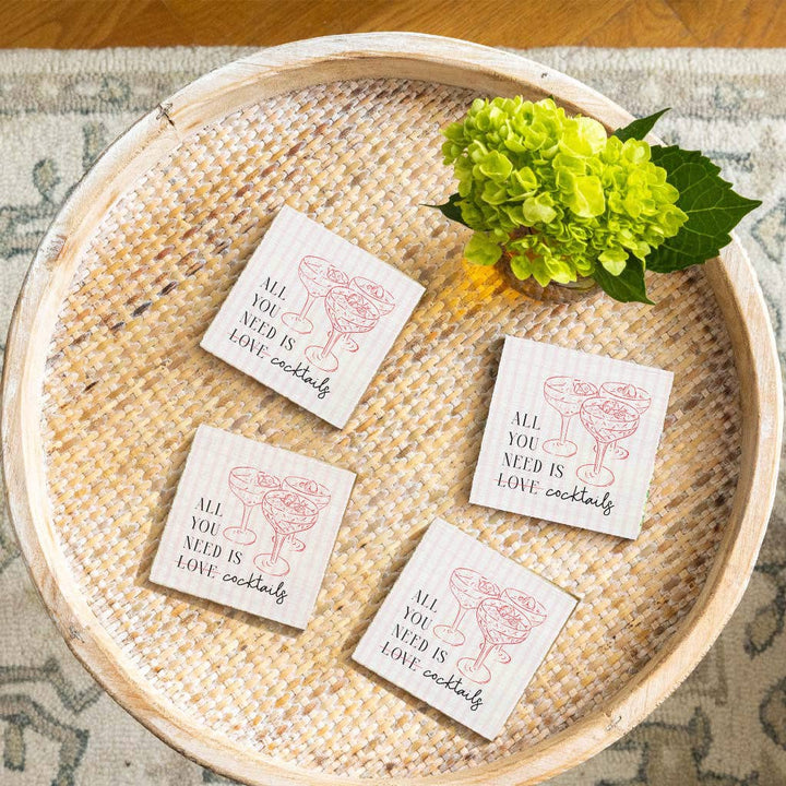 All You Need Is Cocktails Coaster Set | Bar Decor