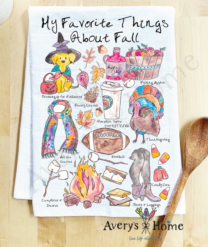 Favorite Things About Fall Tea Towel