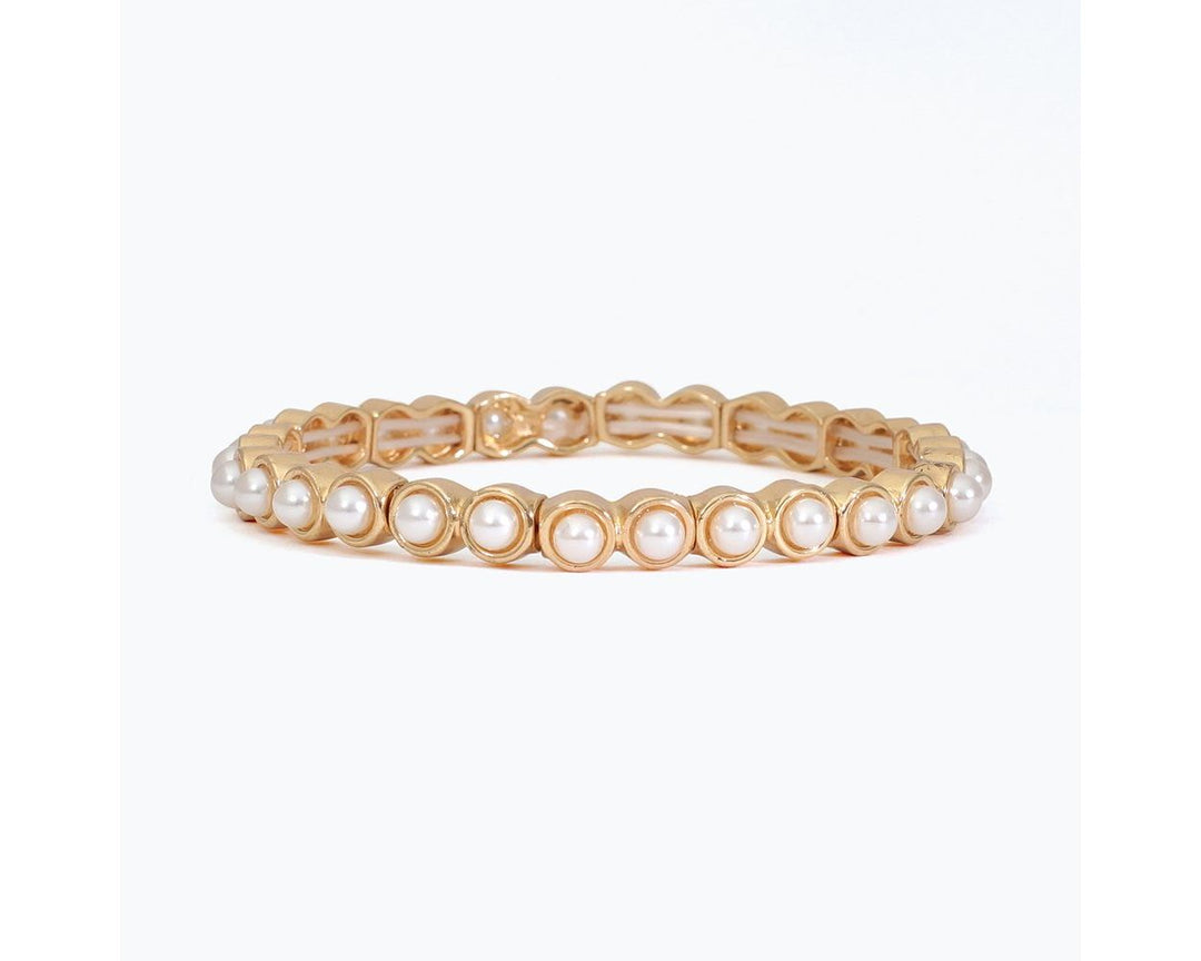 Pearl Studded Gold Stretch Bracelet