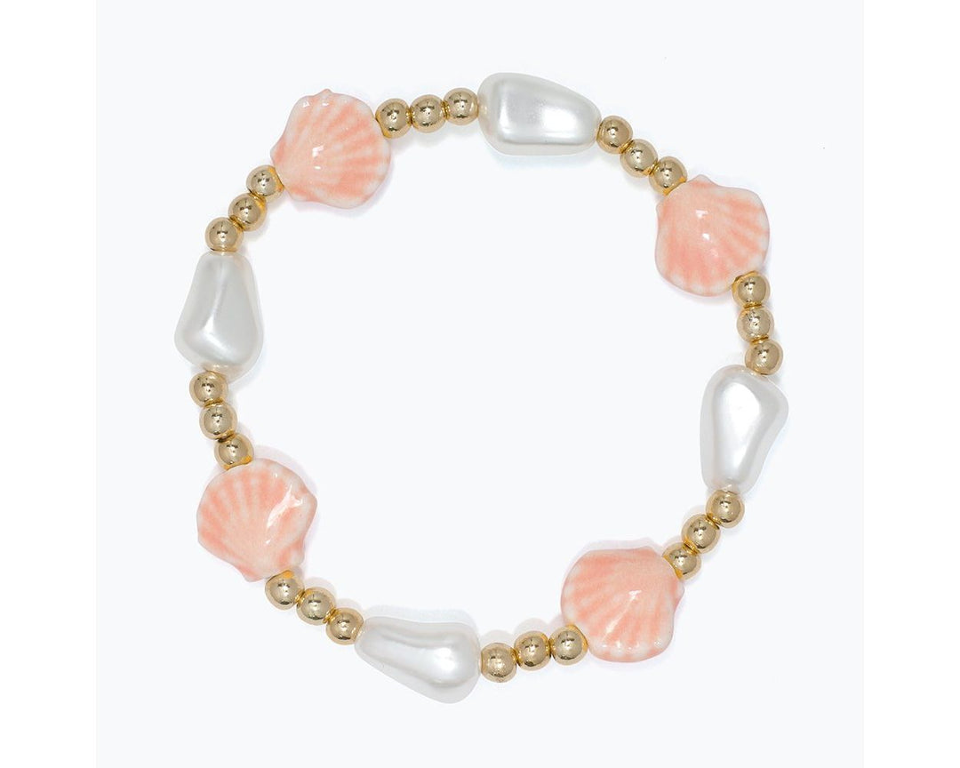 Pink Ceramic Scallops Bracelet