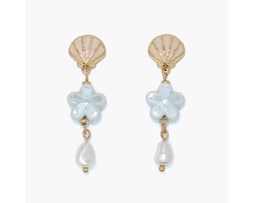 Scallop Ceramic Sea Life Earrings
