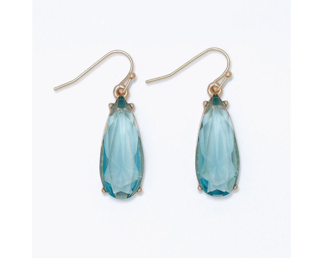 Dusky Blue Faceted Crystal Earrings