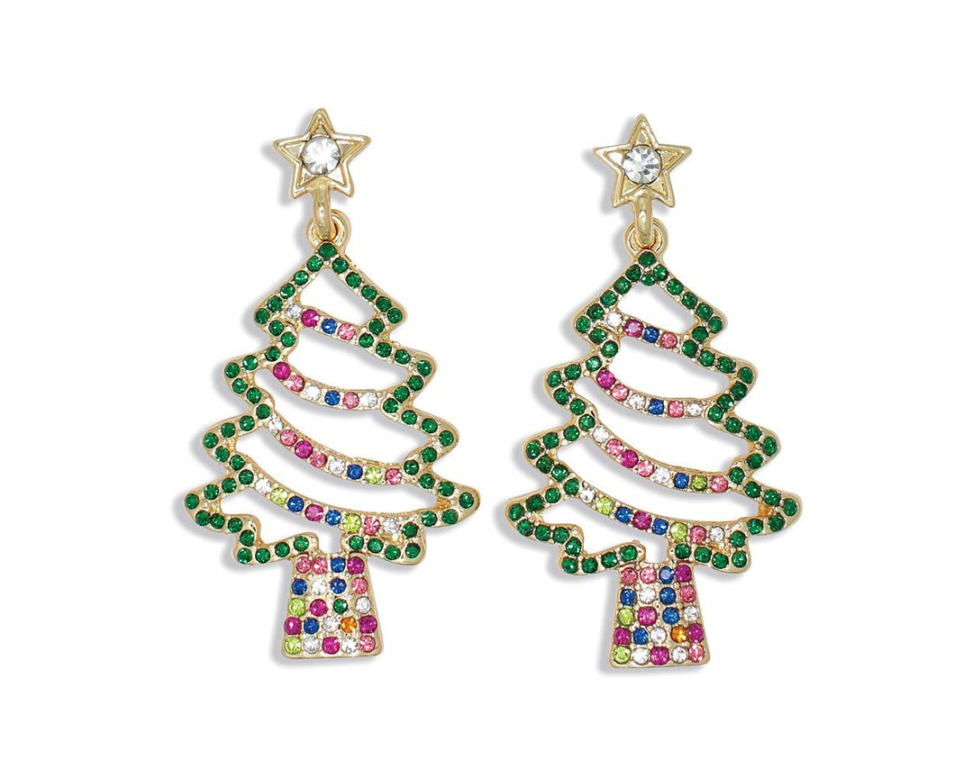 Open Crystal Tree Earrings