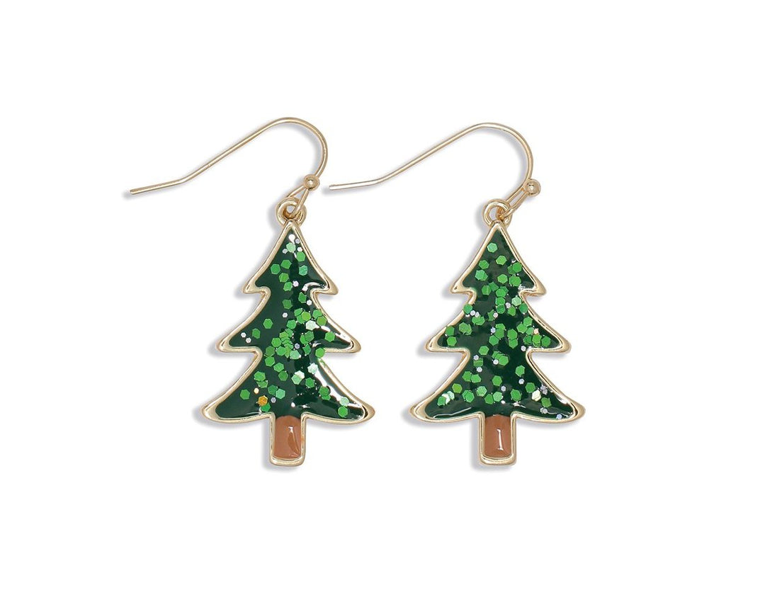 Glitter Christmas Tree Earrings