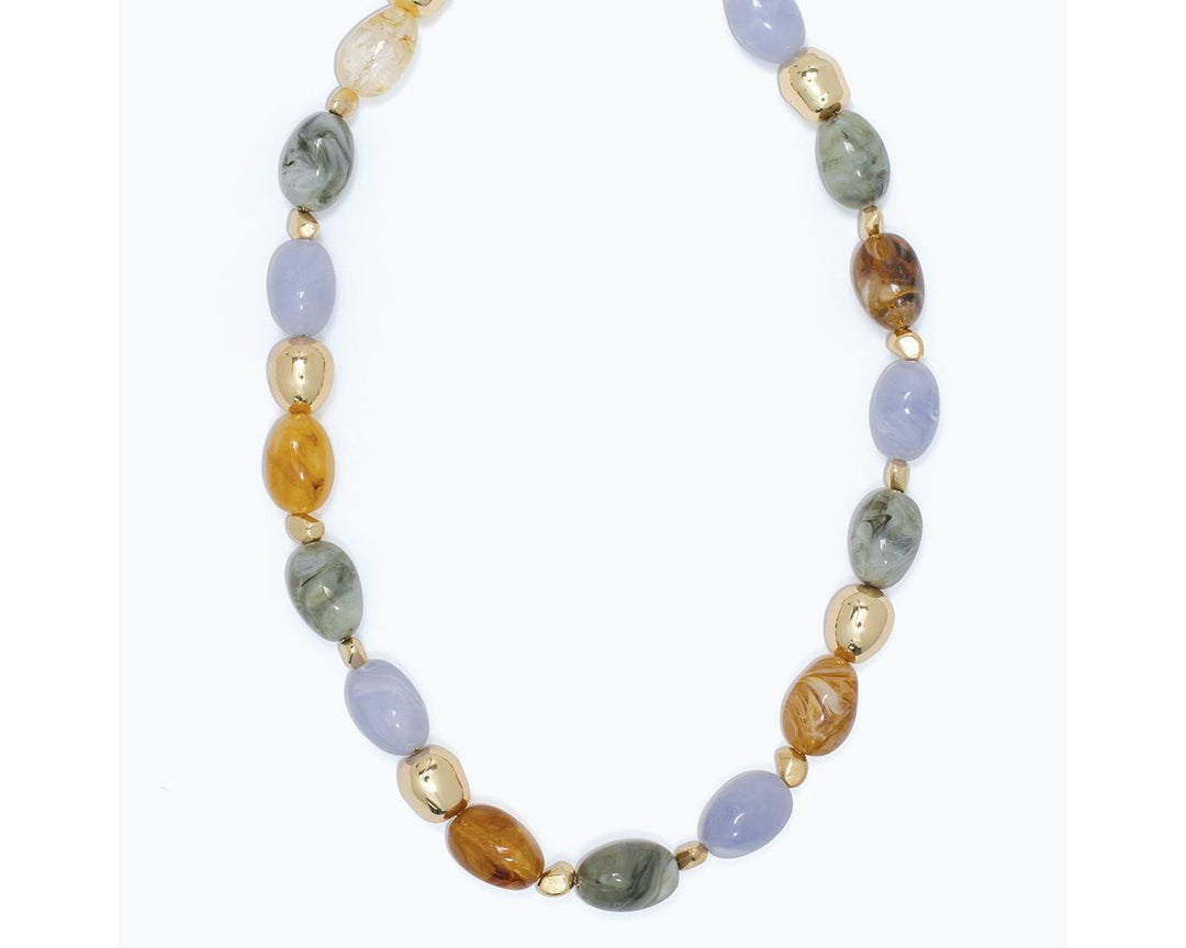 Fall Mix Gold Spacers Necklace