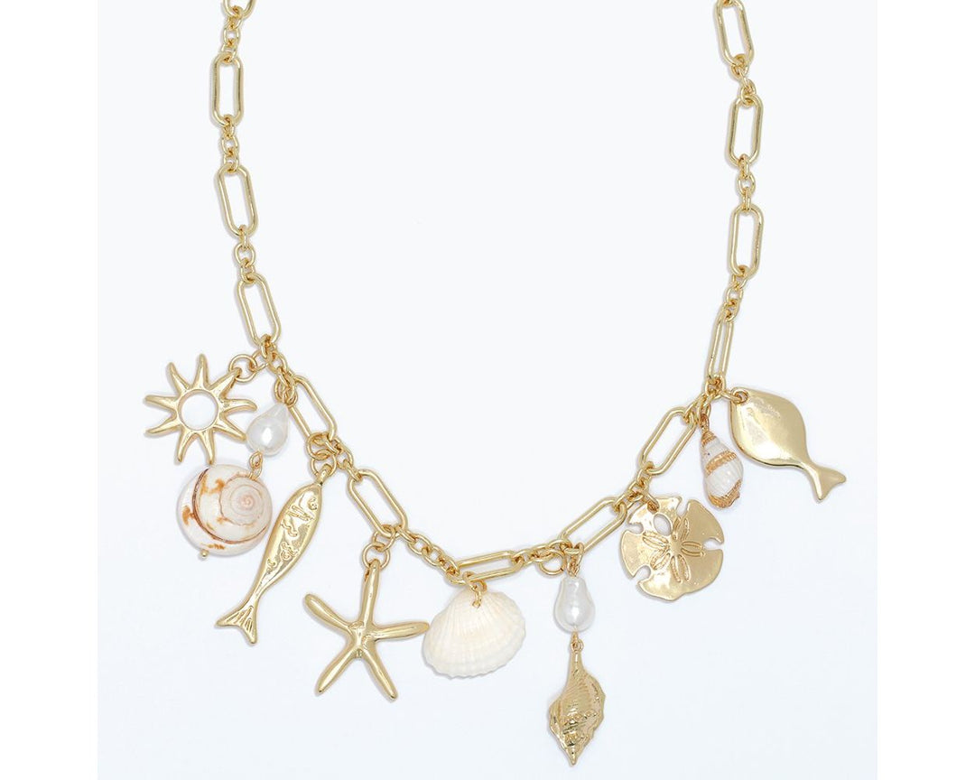 Gold Sea Life Charm Necklace
