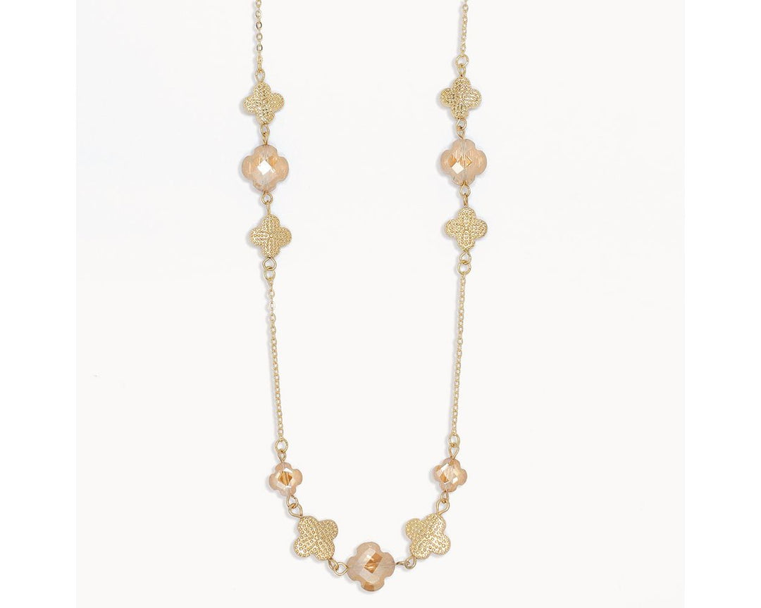 Neutral Crystal Clove Long Necklace
