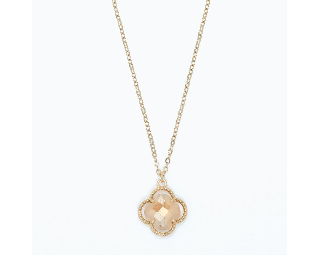 Champagne Clover in Gold Necklace