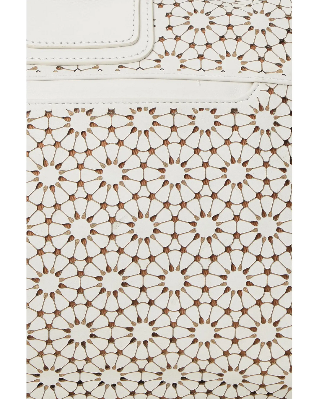 Sheila Medium Satchel in Ecru Daisy Perf