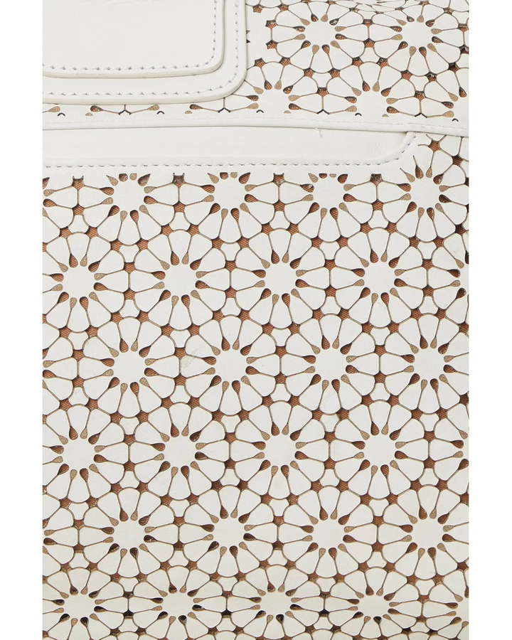 Sheila Medium Satchel in Ecru Daisy Perf