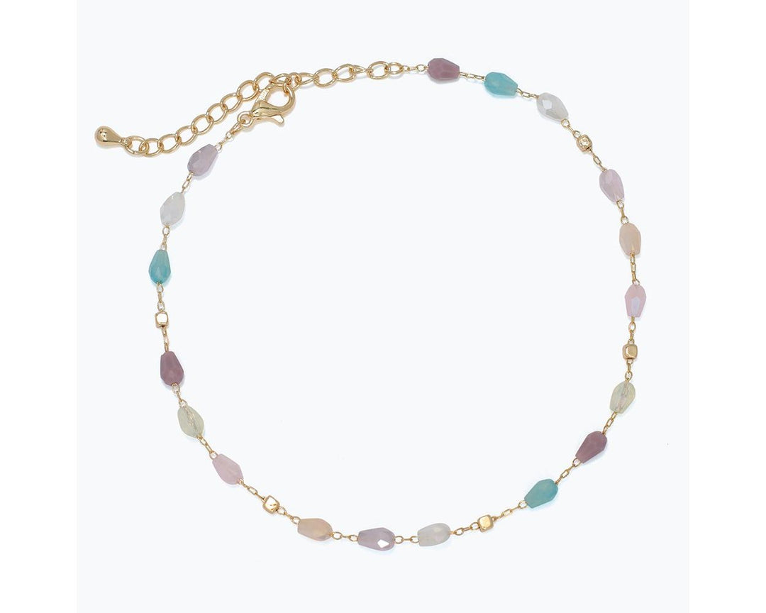 Faceted Multi Gold Bead Anklet