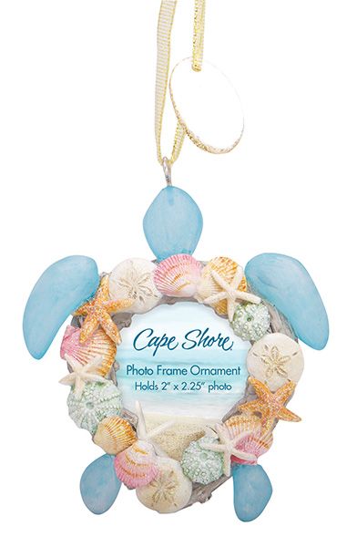 Resin Ornament Picture Frame Turtle - Surf City, NC