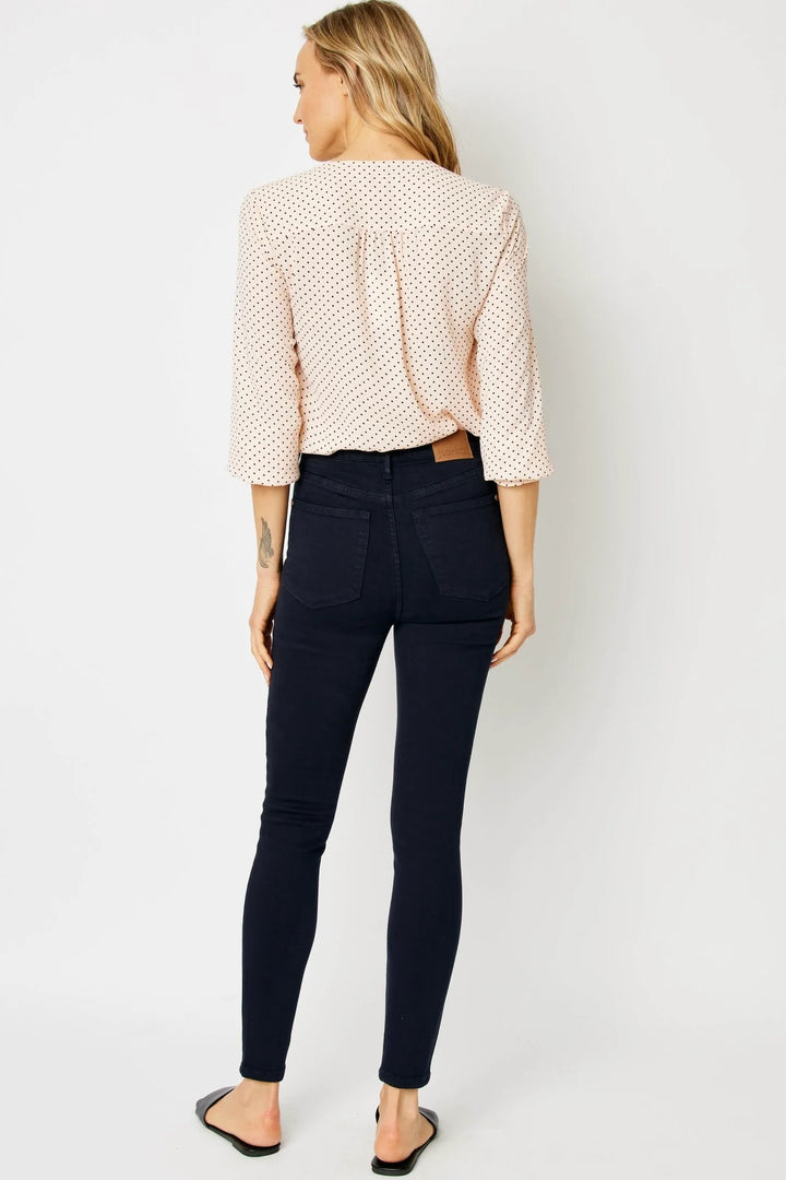 Navy Tummy Control Skinny Jean