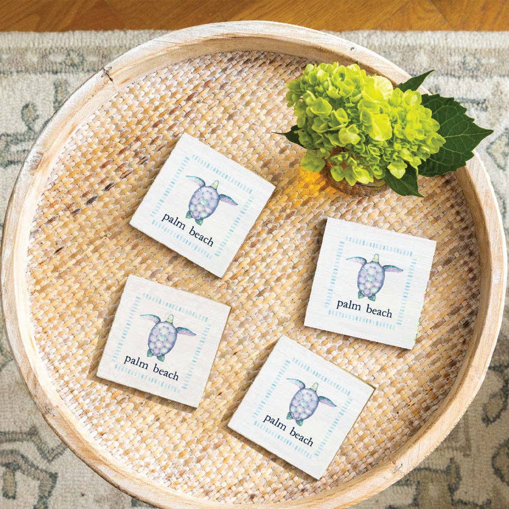 Sea Turtle Personalized Coaster Set