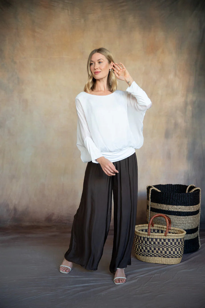 Cassandra Silk Top in White
