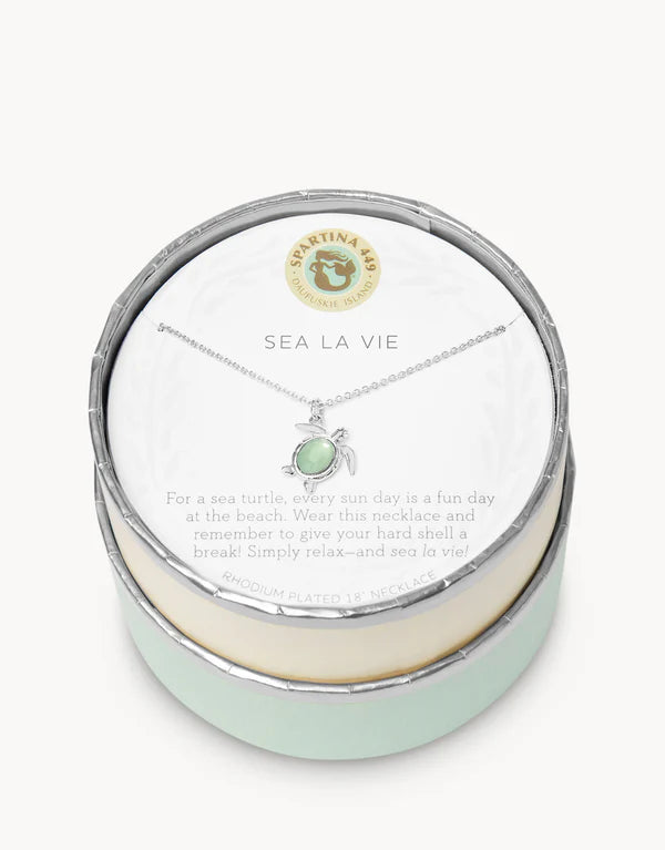Sea La Vie Sea Turtle Necklace in Silver