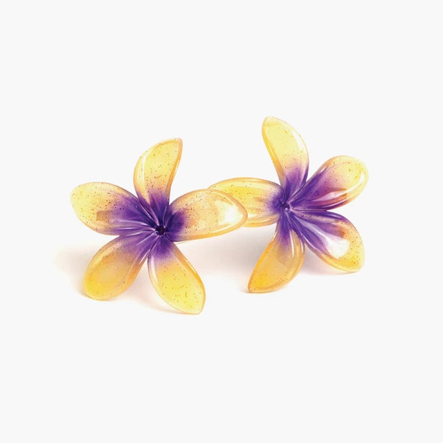 Hair Clips in Yellow/Purple