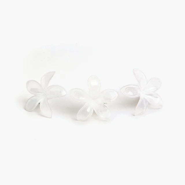 Hair Clips Mini Plumeria 3 Pack