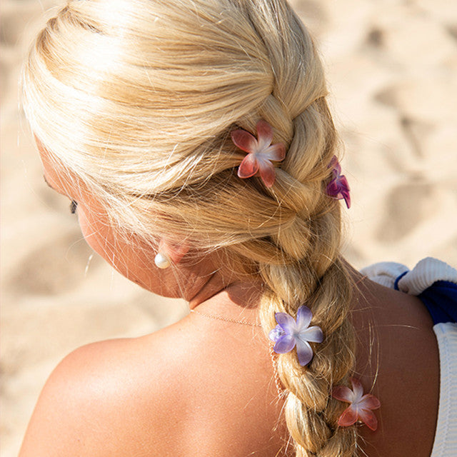 Hair Clips Mini Plumeria 3 Pack