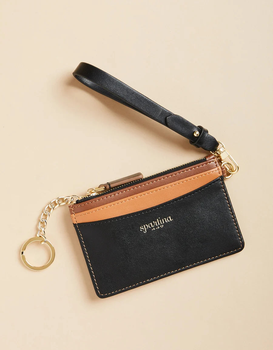 Slimcard Coinpurse in Color Block Black Brown