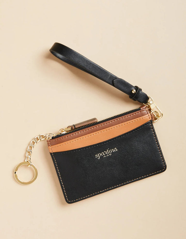 Slimcard Coinpurse in Color Block Black Brown