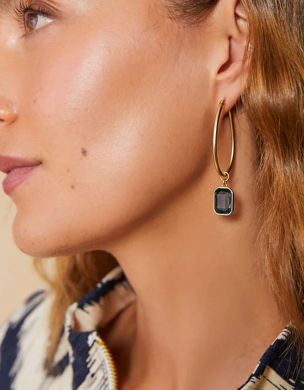 Chateau Hoop Earrings Navy