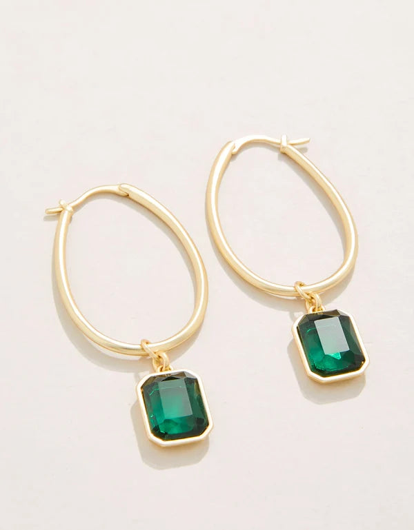 Chateau Hoop Earrings in Dark Green